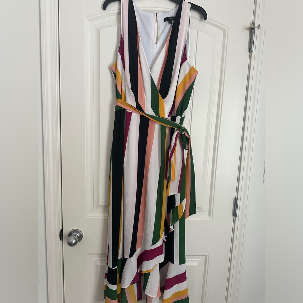 Lane Bryant Maxi Striped Faux Wrap Dress